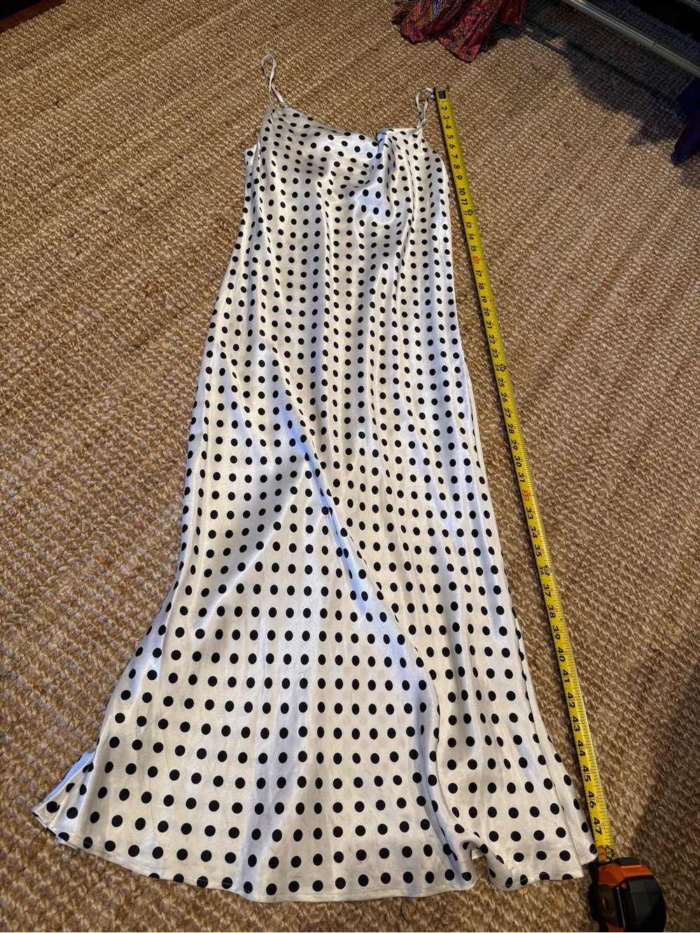 ⚜️ZARA BLACK & WHITE POLKA DOT SATIN SLIP MIDI DRESS NWT SIZE MEDIUM ⚜️ - Picture 10 of 12